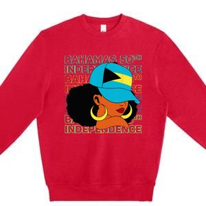 Bahamas 50th Independence Day Bahamian Flag Premium Crewneck Sweatshirt