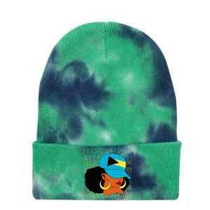 Bahamas 50th Independence Day Bahamian Flag Tie Dye 12in Knit Beanie