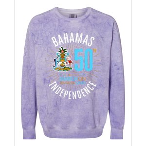 Bahamas 50th Independence Bahamian Flag Nassau Bahamas Flag Colorblast Crewneck Sweatshirt