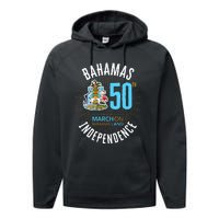 Bahamas 50th Independence Bahamian Flag Nassau Bahamas Flag Performance Fleece Hoodie