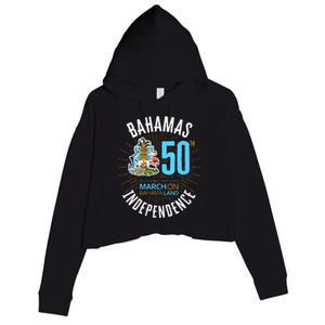 Bahamas 50th Independence Bahamian Flag Nassau Bahamas Flag Crop Fleece Hoodie