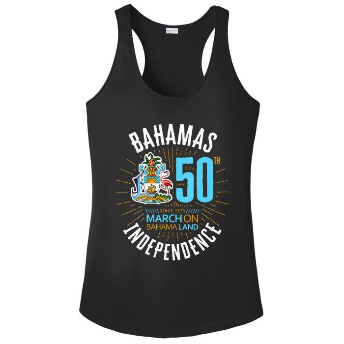 Bahamas 50th Independence Bahamian Flag Nassau Bahamas Flag Ladies PosiCharge Competitor Racerback Tank