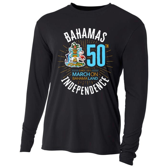 Bahamas 50th Independence Bahamian Flag Nassau Bahamas Flag Cooling Performance Long Sleeve Crew