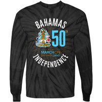 Bahamas 50th Independence Bahamian Flag Nassau Bahamas Flag Tie-Dye Long Sleeve Shirt