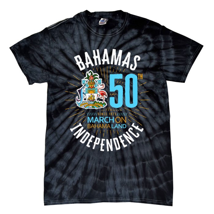 Bahamas 50th Independence Bahamian Flag Nassau Bahamas Flag Tie-Dye T-Shirt