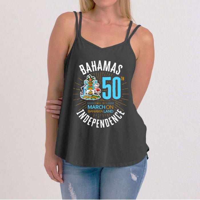 Bahamas 50th Independence Bahamian Flag Nassau Bahamas Flag Women's Strappy Tank