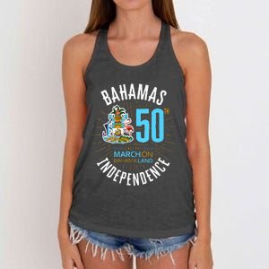 Bahamas 50th Independence Bahamian Flag Nassau Bahamas Flag Women's Knotted Racerback Tank