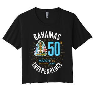 Bahamas 50th Independence Bahamian Flag Nassau Bahamas Flag Women's Crop Top Tee