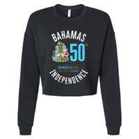 Bahamas 50th Independence Bahamian Flag Nassau Bahamas Flag Cropped Pullover Crew