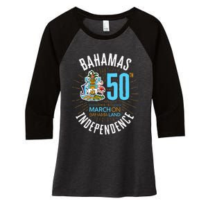 Bahamas 50th Independence Bahamian Flag Nassau Bahamas Flag Women's Tri-Blend 3/4-Sleeve Raglan Shirt