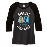 Bahamas 50th Independence Bahamian Flag Nassau Bahamas Flag Women's Tri-Blend 3/4-Sleeve Raglan Shirt