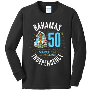 Bahamas 50th Independence Bahamian Flag Nassau Bahamas Flag Kids Long Sleeve Shirt