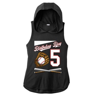 Birthday 5 Party Cake Baseball Field Bat Catcher Homerun Ladies PosiCharge Tri-Blend Wicking Draft Hoodie Tank