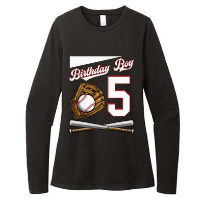 Birthday 5 Party Cake Baseball Field Bat Catcher Homerun Womens CVC Long Sleeve Shirt