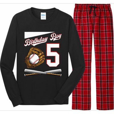 Birthday 5 Party Cake Baseball Field Bat Catcher Homerun Long Sleeve Pajama Set