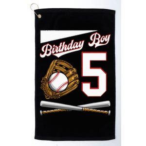 Birthday 5 Party Cake Baseball Field Bat Catcher Homerun Platinum Collection Golf Towel