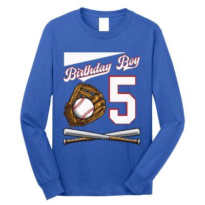 Birthday 5 Party Cake Baseball Field Bat Catcher Homerun Long Sleeve Shirt