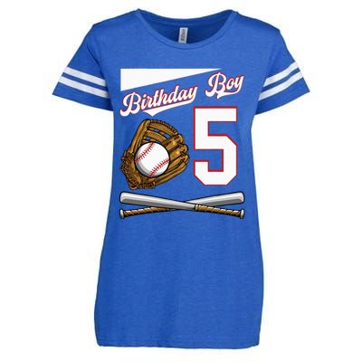 Birthday 5 Party Cake Baseball Field Bat Catcher Homerun Enza Ladies Jersey Football T-Shirt