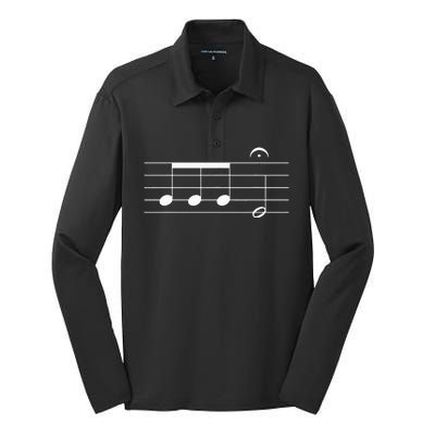 Beethoven 5th Symphony Notes Classical Music Composer Silk Touch Performance Long Sleeve Polo