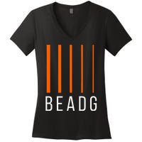 Beadg 5 String Bass Guitar Women's V-Neck T-Shirt