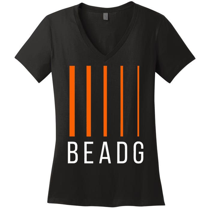 Beadg 5 String Bass Guitar Women's V-Neck T-Shirt