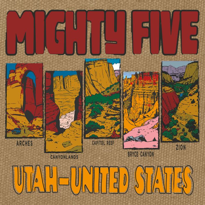Big 5 Utah Mighty Five National Park Cotton Canvas Backpack