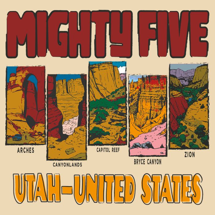 Big 5 Utah Mighty Five National Park Drawstring Bag