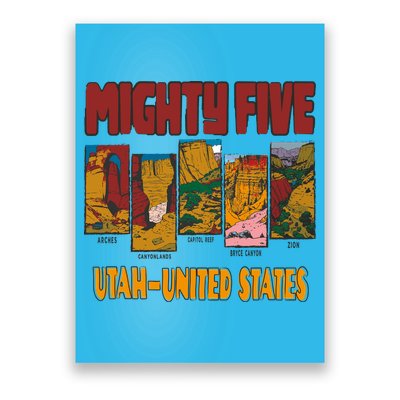 Big 5 Utah Mighty Five National Park Poster