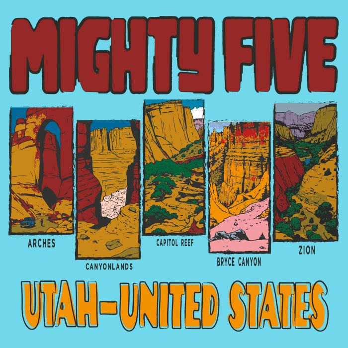 Big 5 Utah Mighty Five National Park Kids T-Shirt