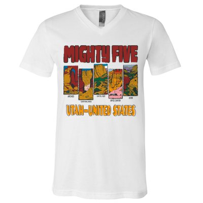 Big 5 Utah Mighty Five National Park V-Neck T-Shirt