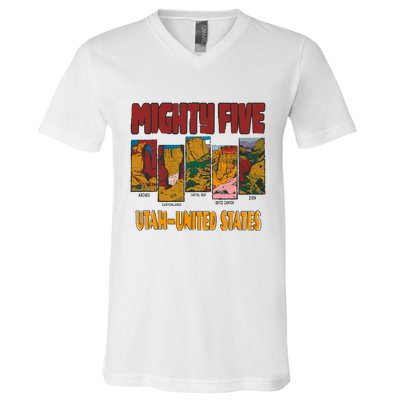 Big 5 Utah Mighty Five National Park V-Neck T-Shirt