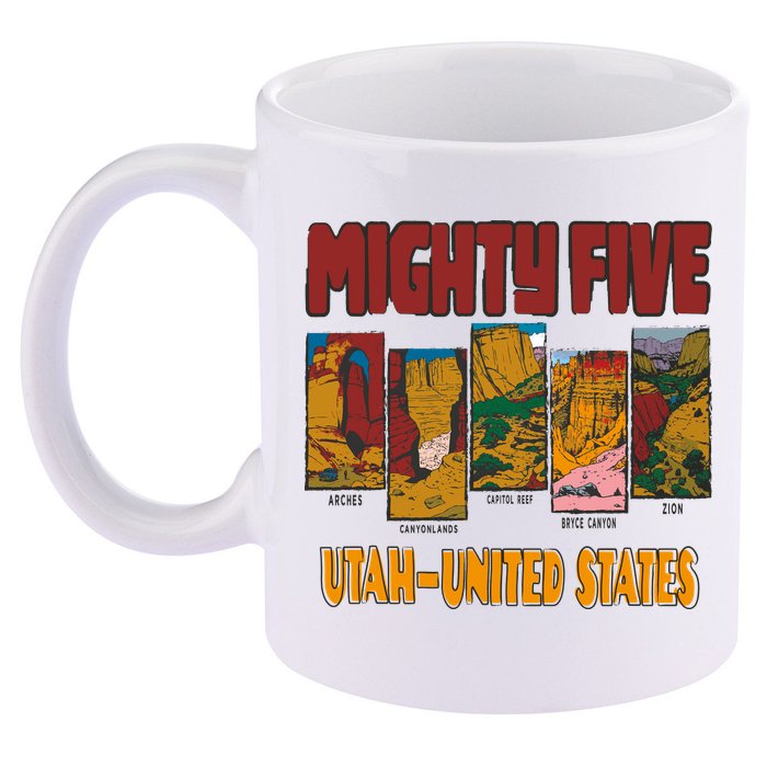 Big 5 Utah Mighty Five National Park 11oz C Handle Ceramic Mug