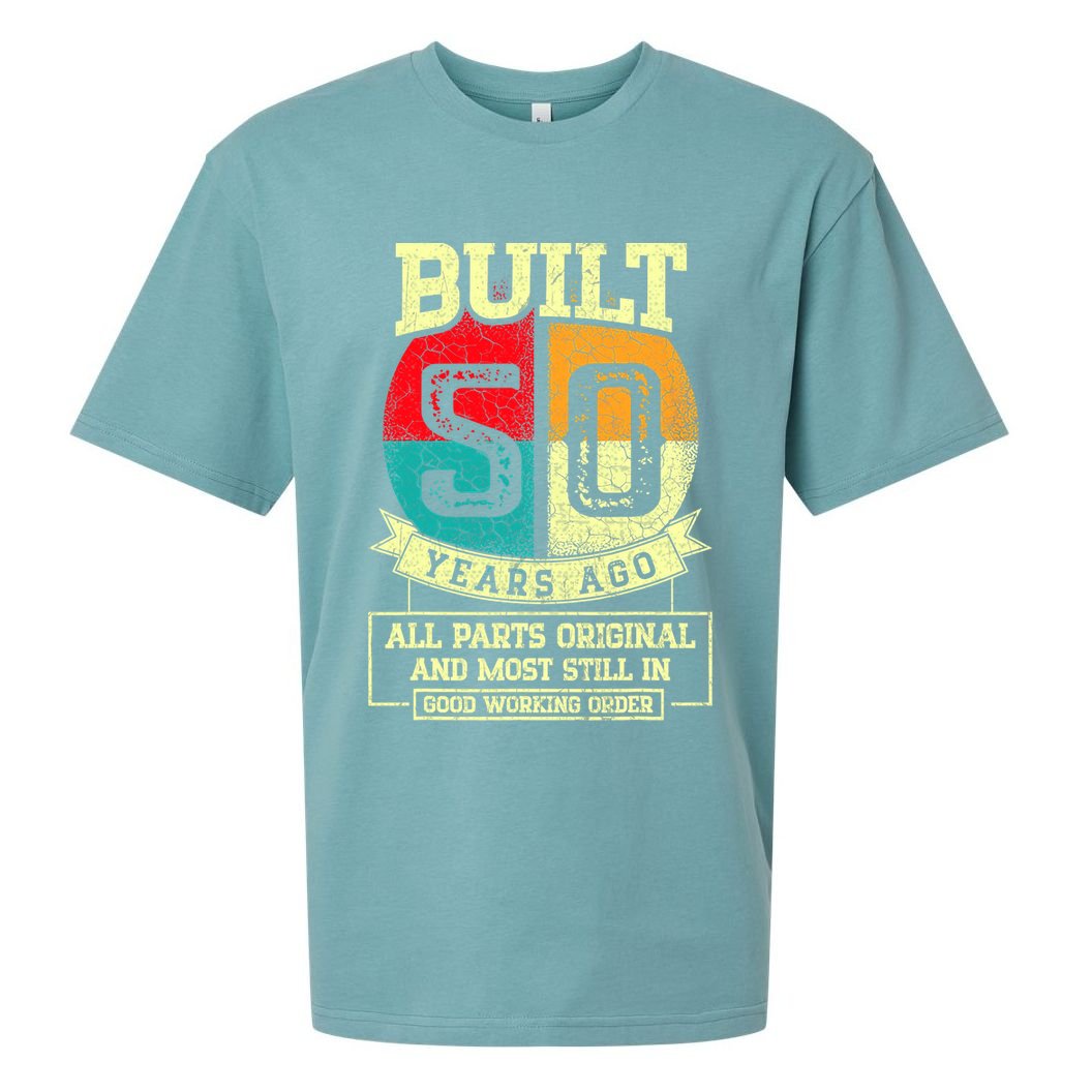 Built 50 Years Ago All Parts Original 50th Birthday Sueded Cloud Jersey T-Shirt