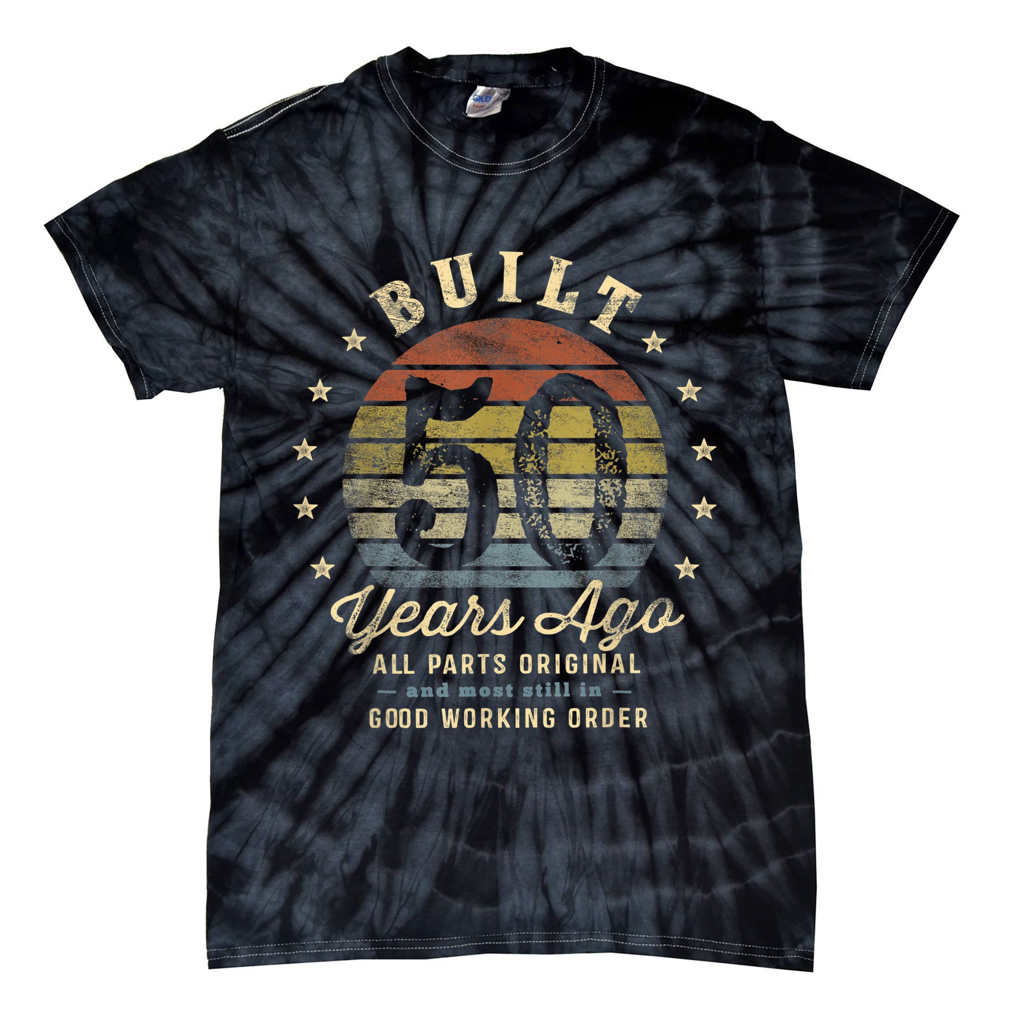 Built 50 Years Ago - All Parts Original Gifts 50th Birthday Tie-Dye T-Shirt