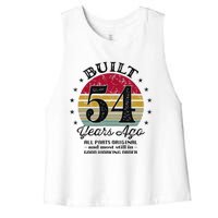 Built 54 Years Ago 54th Birthday All Parts Original 1969 Women's Racerback Cropped Tank