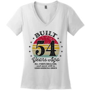 Built 54 Years Ago 54th Birthday All Parts Original 1969 Women's V-Neck T-Shirt