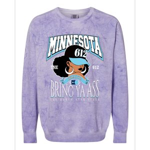 Bold 612 Afro Queen Design Minnesota Bring Ya Ass Funny Gift Colorblast Crewneck Sweatshirt