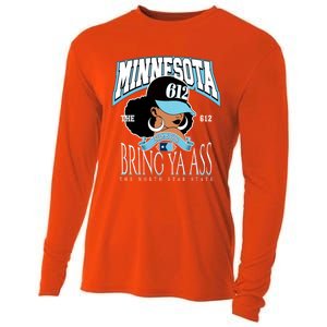 Bold 612 Afro Queen Design Minnesota Bring Ya Ass Funny Gift Cooling Performance Long Sleeve Crew