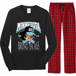 Bold 612 Afro Queen Design Minnesota Bring Ya Ass Funny Gift Long Sleeve Pajama Set