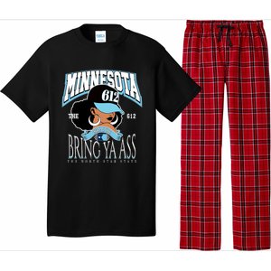 Bold 612 Afro Queen Design Minnesota Bring Ya Ass Funny Gift Pajama Set