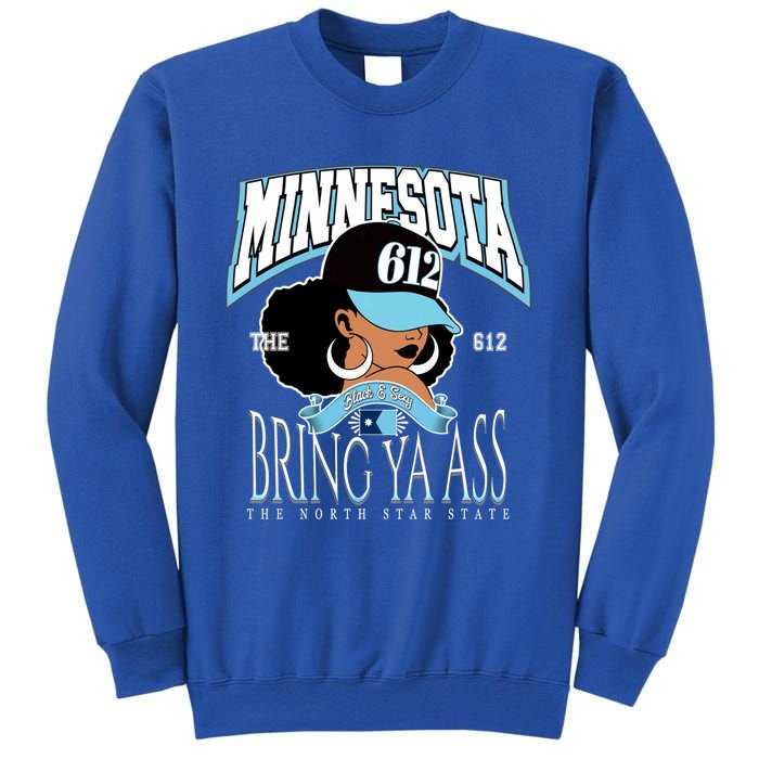 Bold 612 Afro Queen Design Minnesota Bring Ya Ass Funny Gift Sweatshirt