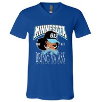 Bold 612 Afro Queen Design Minnesota Bring Ya Ass Funny Gift V-Neck T-Shirt