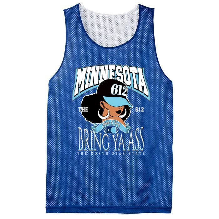 Bold 612 Afro Queen Design Minnesota Bring Ya Ass Funny Gift Mesh Reversible Basketball Jersey Tank