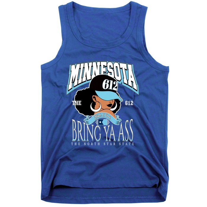 Bold 612 Afro Queen Design Minnesota Bring Ya Ass Funny Gift Tank Top