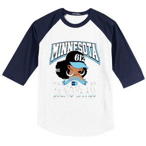 Bold 612 Afro Queen Design Minnesota Bring Ya Ass Funny Gift Baseball Sleeve Shirt