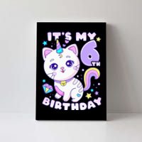 Birthday 6 years old cat unicorn 6th birthday Canvas