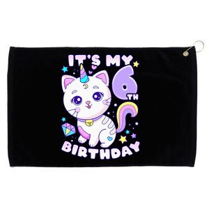 Birthday 6 years old cat unicorn 6th birthday Grommeted Golf Towel