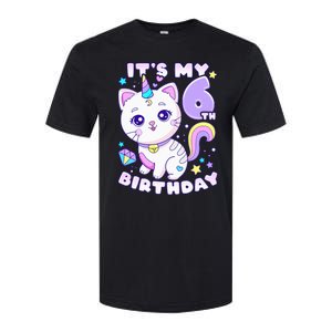 Birthday 6 years old cat unicorn 6th birthday Softstyle CVC T-Shirt