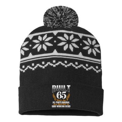 Built 65 Years Ago 65th Birthday 65 Years Old Bday USA-Made Snowflake Beanie