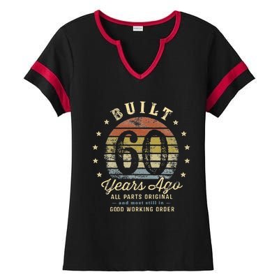 Built 60 Years Ago All Parts Original Gifts 60th Birthday Ladies Halftime Notch Neck Tee